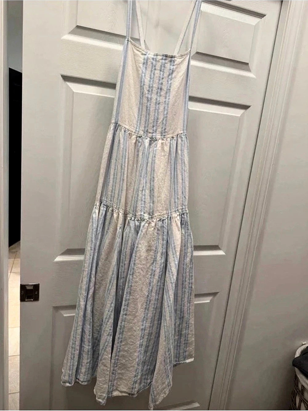 Polo Ralph Lauren Striped Maxi Dress in Blue & White Size 8 Like New